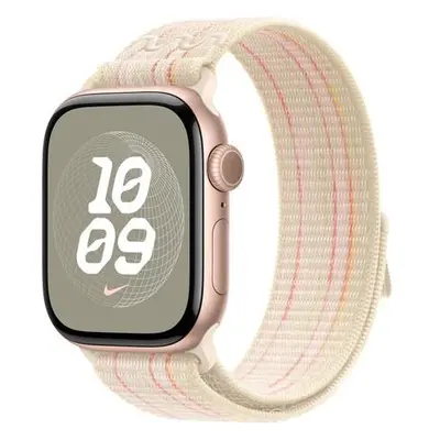 Apple Watch 42/41/40mm hvězdně bílý/růžový provlékací sportovní řemínek Nike