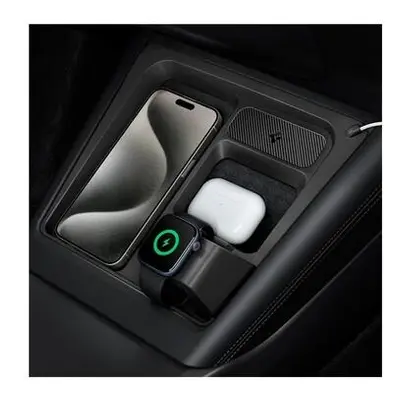 Spigen 3in1 Wireless Charging Hub Mount organizér pro nabíjecí plochu Tesla Model 3 2024 černý