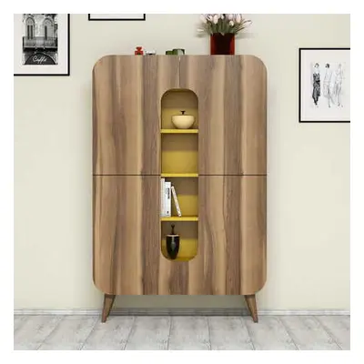 Hanah Home Multi Purpose Cabinet Mine - Walnut, Yellow WalnutYellow