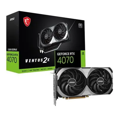 MSI GeForce RTX 4070 VENTUS 2X E1 12G OC / 12GB GDDR6 / PCI-E / 3x DP / HDMI, RTX 4070 VENTUS 2X