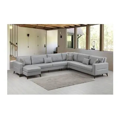 Atelier del Sofa Corner Sofa-Bed Kristal 3+Corner+3 v2 - Light Grey