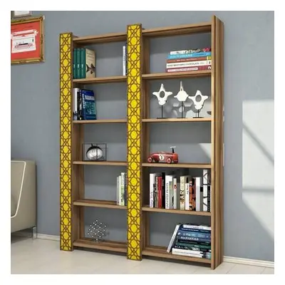 Hanah Home Bookshelf City 2 - Walnut, Yellow WalnutYellow