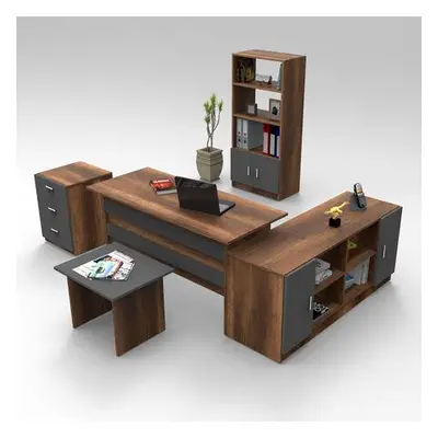 Hanah Home Office Furniture Set VO15-BA WalnutAnthracite