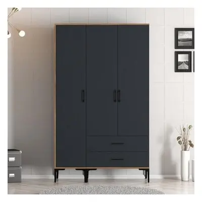 Hanah Home Wardrobe Kumsal ST - Walnut, Anthracite WalnutAnthracite