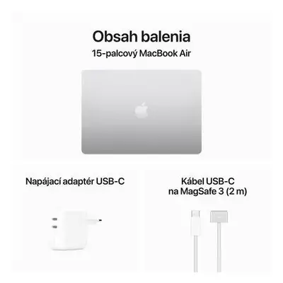 Apple MacBook Air 15,3" (2024) / M3 / 8GB / 256GB / SK KLV / stříbrný, MRYP3SL/A