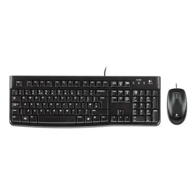 Logitech set MK120/ Drátová klávesnice + myš/ USB/ CZ/SK/ černý, 920-002536