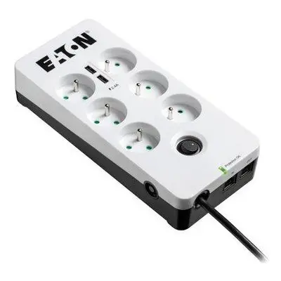 EATON přepěťová ochrana Protection Box 6 Tel@ USB FR, 6 zásuvek + 2x USB + telefon