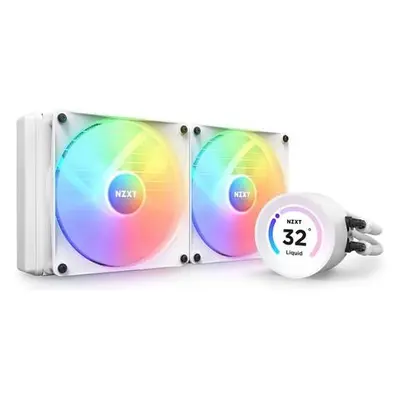 NZXT vodní chladič Kraken 280 ELITE RGB / 2x140mm RGB fan / 4-pin PWM / LCD disp. / 6 let / bílý