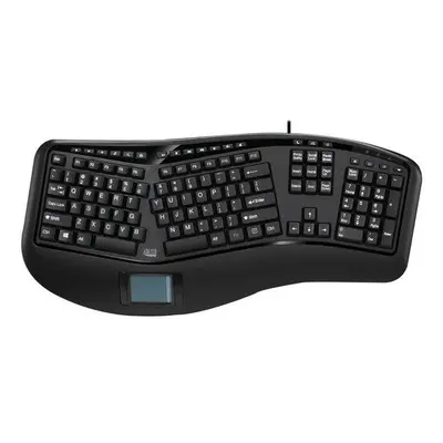 Adesso AKB-450UB/ drátová klávesnice/ multimedia/ ergonomická /touchpad/ USB/ černá/ US layout, 