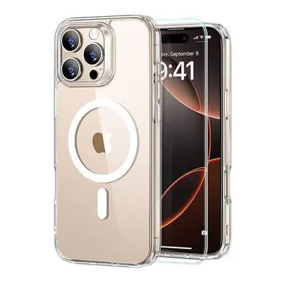 ESR Hybrid Case (HaloLock) for iPhone 16 Pro with screen protection kit (clear)