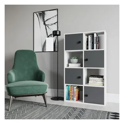 Hanah Home Bookshelf Tasso - White, Anthracite WhiteAnthracite