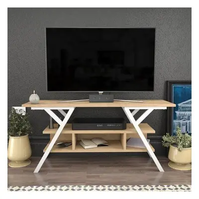 Hanah Home TV Stand Minerva - White, Oak WhiteOak