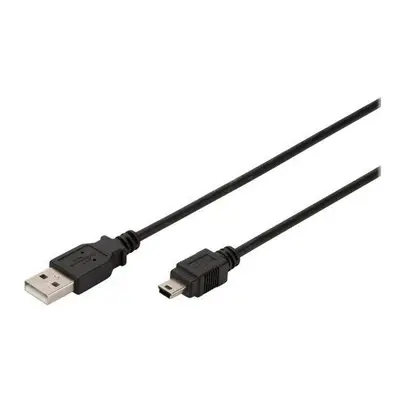 Digitus AK-300108-018-S USB USB A samec na B-mini 5pin samec, 2x stíněný, 1,8m, černý