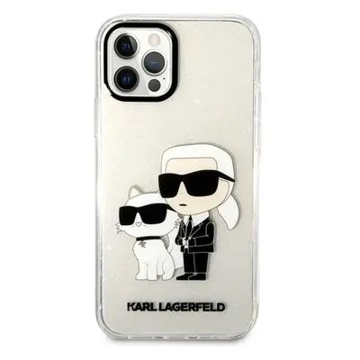 Karl Lagerfeld IML Glitter Karl and Choupette NFT kryt iPhone 12/12 Pro čirý