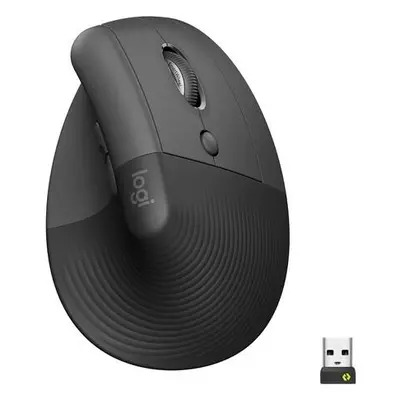 Logitech Lift Vertical Ergonomic Mouse - Graphite Vertikální myš, optická, 6 tlačítek, bezdrát