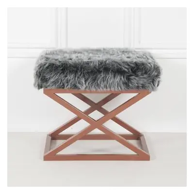 Atelier del Sofa Pouffe Capraz Plush - Copper, Grey CopperGrey