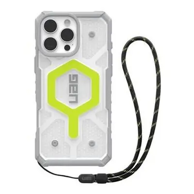 UAG Pathfinder Clear Magsafe kryt iPhone 16 Pro Max Active Neon Lanyard