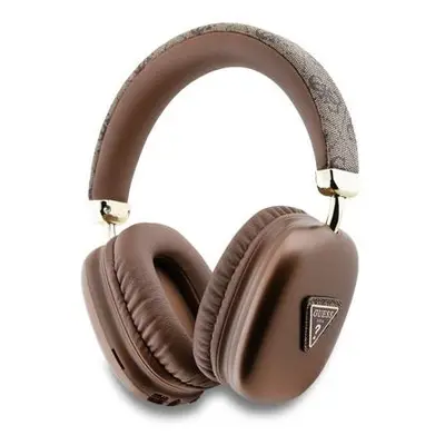 Guess PU Leather 4G Triangle Logo Bluetooth Stereo Headphone Brown