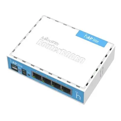 MikroTik, RouterBOARD RB941-2nD, hAP-Lite, 650Mhz CPU, 32MB RAM, 4xLAN, 2.4Ghz 802b/g/n, ROS L4,