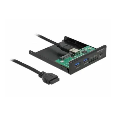 Delock 3.5” USB 3.2 Gen 1 přední panel 1 x USB USB-C + 2x USB-A + SD a slot microSD