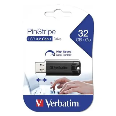 VERBATIM Flash disk Store 'n' Go PinStripe/ 32GB/ USB 3.0/ černá, 49317