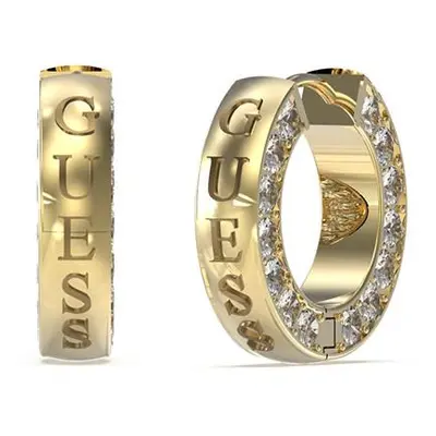 Guess Módní pozlacené kruhy s krystaly Circle Lights JUBE03160JWYGT/U