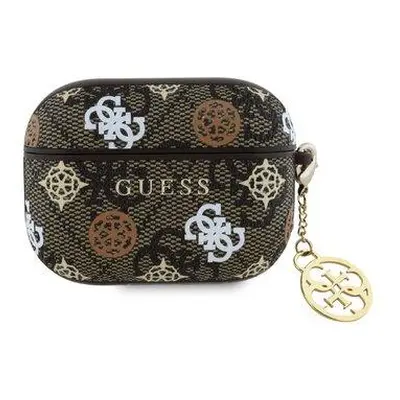 Guess PU 4G Peony Charm Pouzdro pro AirPods Pro Brown