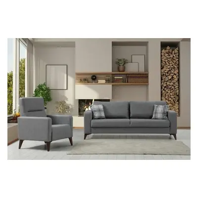 Atelier del Sofa Sofa Set Kristal 3+1 - Dark Grey