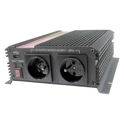 Měnič napětí Carspa CAR1KU-12 12V/230V+USB 1000W, modifikovaná sinus