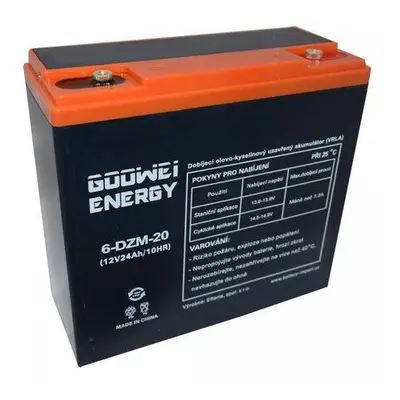 GOOWEI ENERGY Pb trakční záložní akumulátor VRLA GEL 12V/24Ah (6-DZM-20), 6-DZM-20