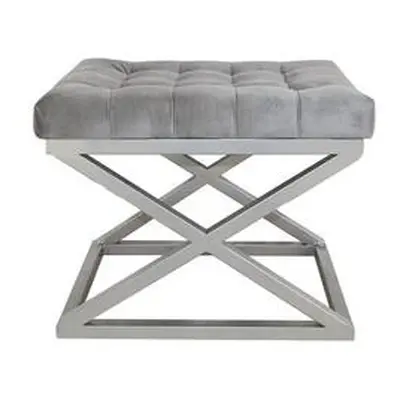 Atelier del Sofa Pouffe Capraz - Silver, Grey SilverGrey