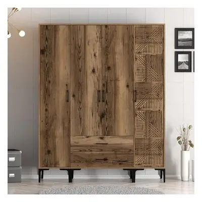 Hanah Home Wardrobe Kumsal STP - Walnut