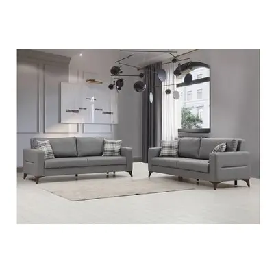 Atelier del Sofa Sofa Set Kristal 3+3 - Dark Grey