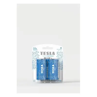 TESLA BLUE+ Zinc Carbon baterie D (R20, velký monočlánek, blister) 2 ks