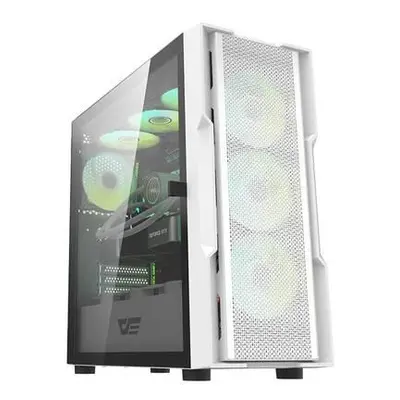 Počítačová skříň Darkflash DK431 + 4 ventilátory (bílá),