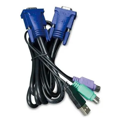 Planet KVM-KC1-1.8m KB/Video/Mouse kabel s USB pro KVM řady 210, integrovaný převodník USB-PS/2