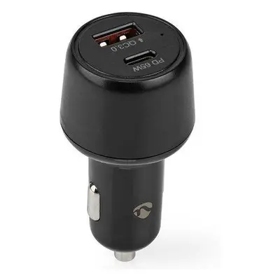 NEDIS nabíječka do auta/ 65 W/ 12 - 24 V DC/ 3.25 A/ USB-A/ USB-C/ automatická volba napětí/ čer