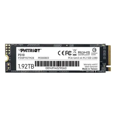 PATRIOT P310 1,92TB SSD / Interní / M.2 PCIe Gen3 x4 NVMe 1.3 / 2280, P310P2TBM28