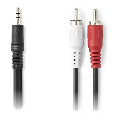 Nedis CAGL22200BK100 - Stereo Audio Kabel | 3,5 mm Zástrčka – 2x RCA Zástrčka | 10 m | Černá