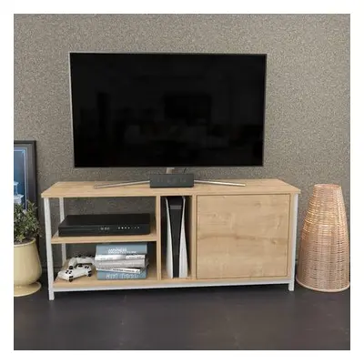 Hanah Home TV Stand Neola - White, Oak WhiteOak