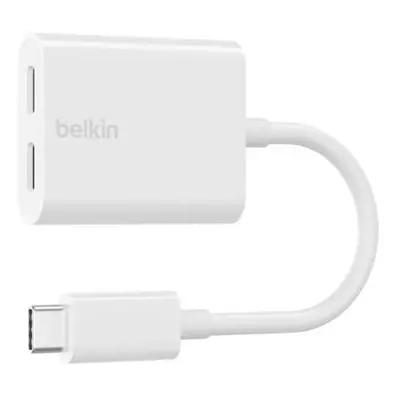 Belkin USB-C adaptér/rozdvojka - USB-C napájení + USB-C audio / nabíjecí adaptér, bílá