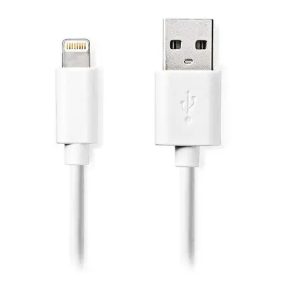 Nedis CCGL39300WT10 Lightning Apple Lightning 8pinový, USB-A Zástrčka, 1m, bílý