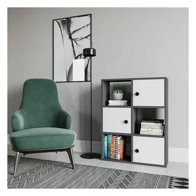 Hanah Home Bookshelf Tilton - Anthracite, White AnthraciteWhite