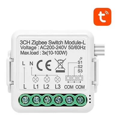 Chytrý spínací modul ZigBee Avatto N-LZWSM01-3 Bez neutrálu TUYA