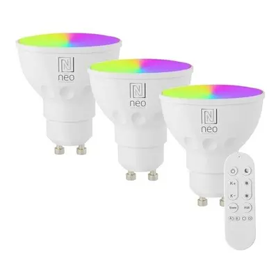 IMMAX NEO LITE SMART sada 3x žárovka LED GU10 6W RGB+CCT, stmívatelná, Beacon, DO, Wi-Fi, TUYA