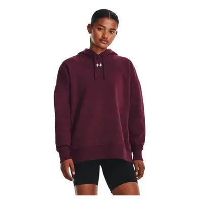 Under Armour Dámská oversize mikina Rival Fleece OS Hoodie dark maroon XS