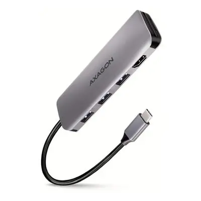 AXAGON HMC-HCR3A, USB 3.2 Gen 1 hub, porty 3x USB-A, HDMI 4k/30Hz, SD/microSD, kabel USB-C 20cm,