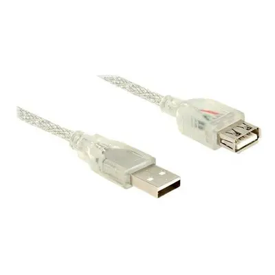 Delock Prodlužovací kabel USB 2.0 Typ-A samec > USB 2.0 Typ-A samice 1 m transparentní