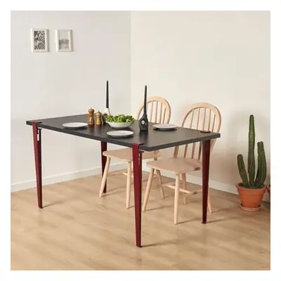 Hanah Home Dining Table Eurotas - AnthraciteBurgundy AnthraciteClaret Red