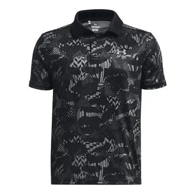 Under Armour Dětské polo tričko Playoff Printed SS Polo black YM, Černá, 137, –, 150